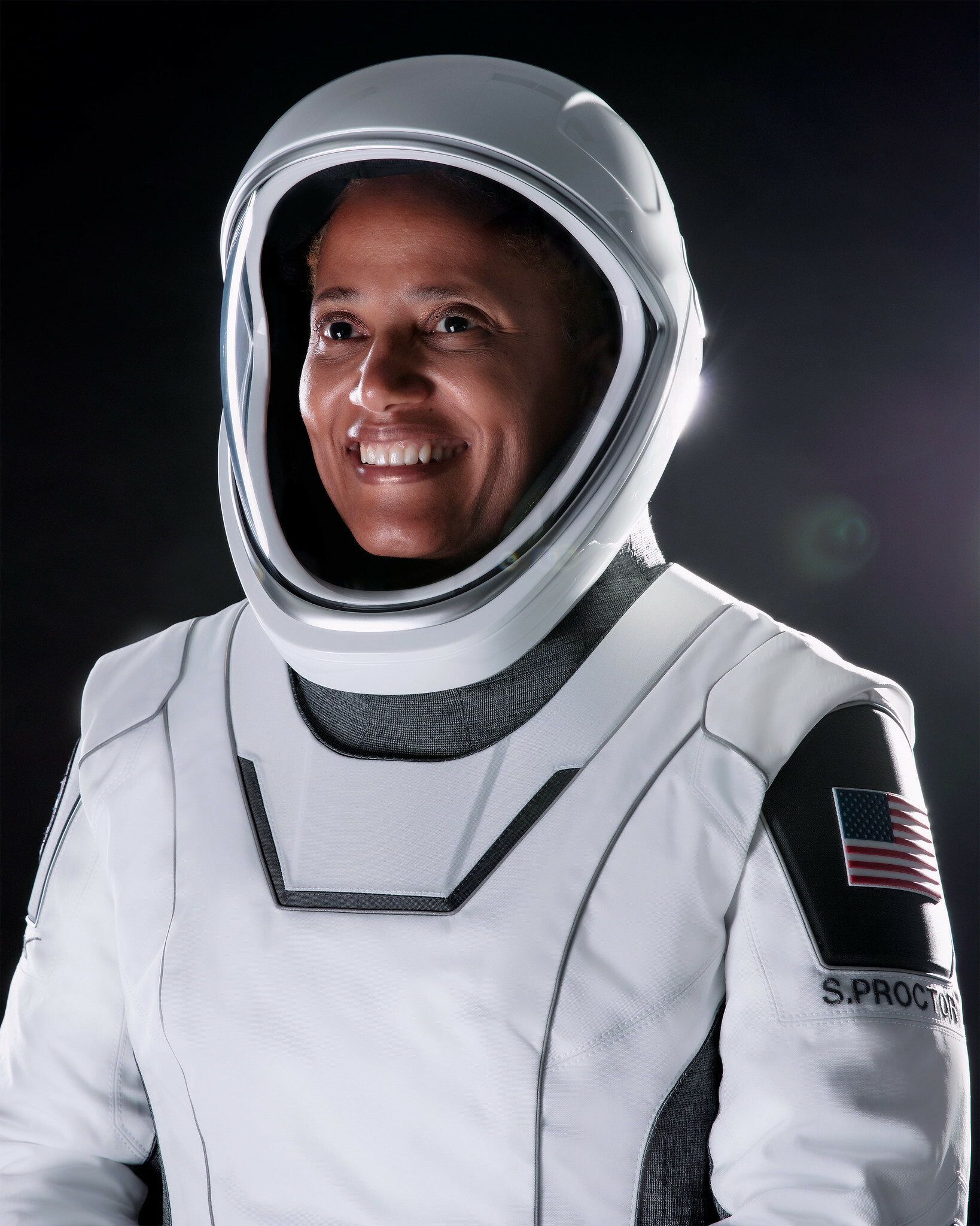 Sian Proctor in space suit ahead of Inspiration4 flight.