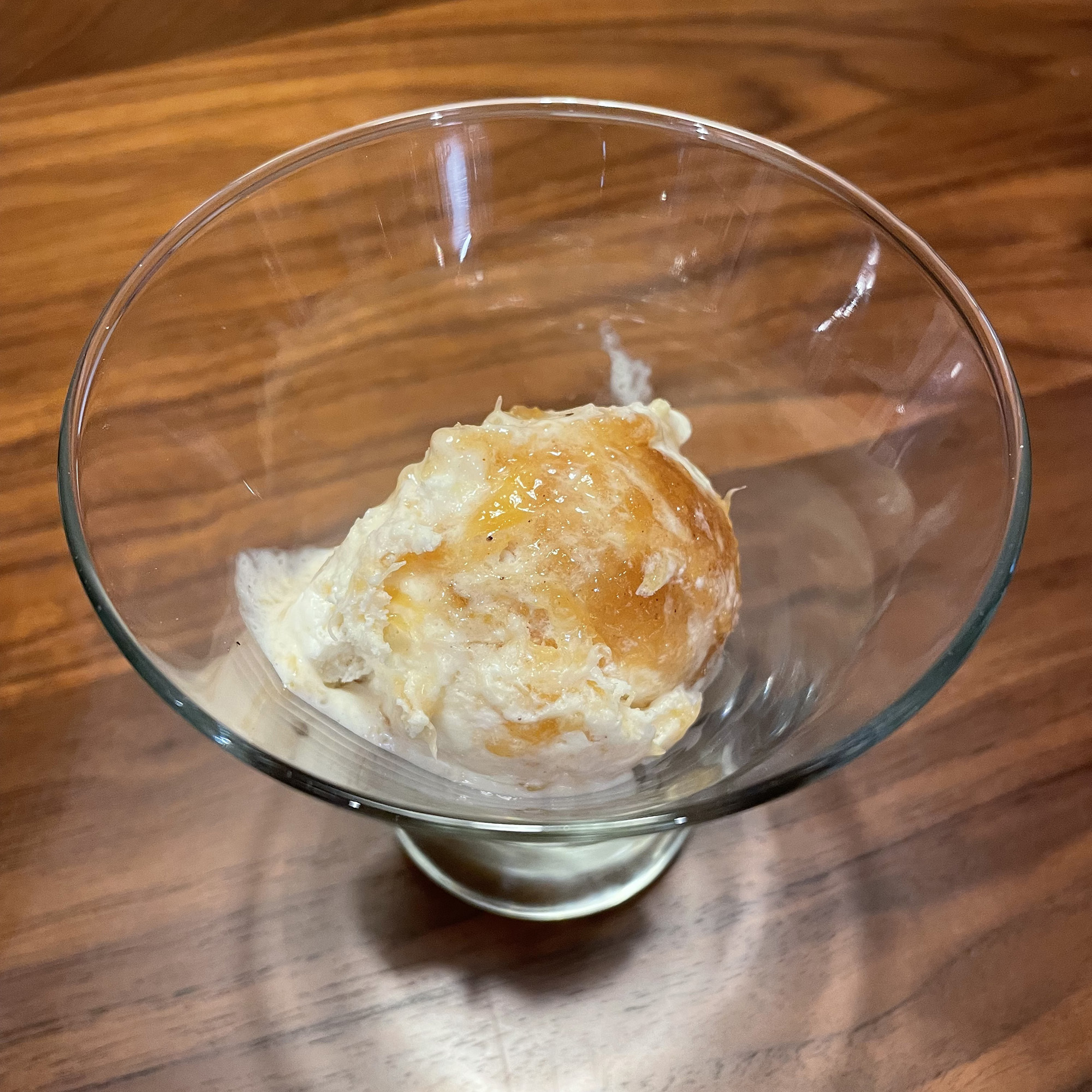 Non-Fungible-Tropical Tuna Tamales ice cream in a glass