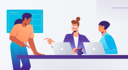 cartoon depiction of people in a meeting