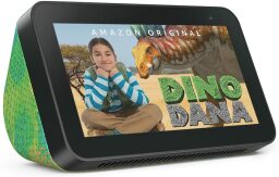 Green chameleon amazon display with Dino Dana screen