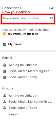 "Who viewed your profile"