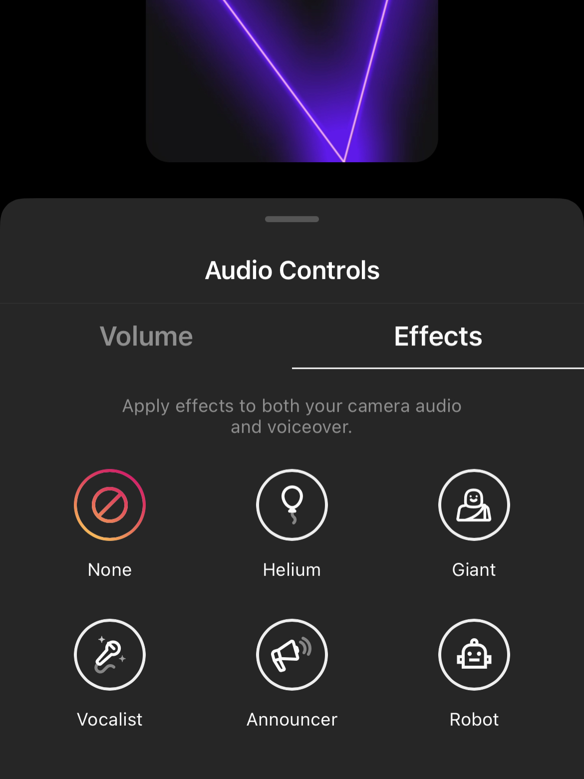 Voice effects in your audio controls