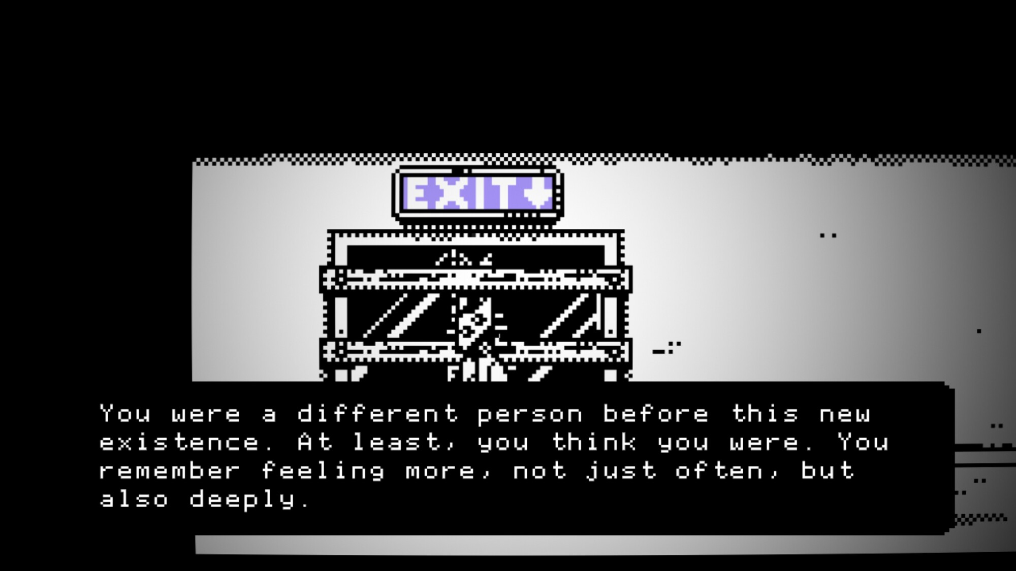 You Will (Not) Remain's protagonist by their apartment building's boarded-up exit.