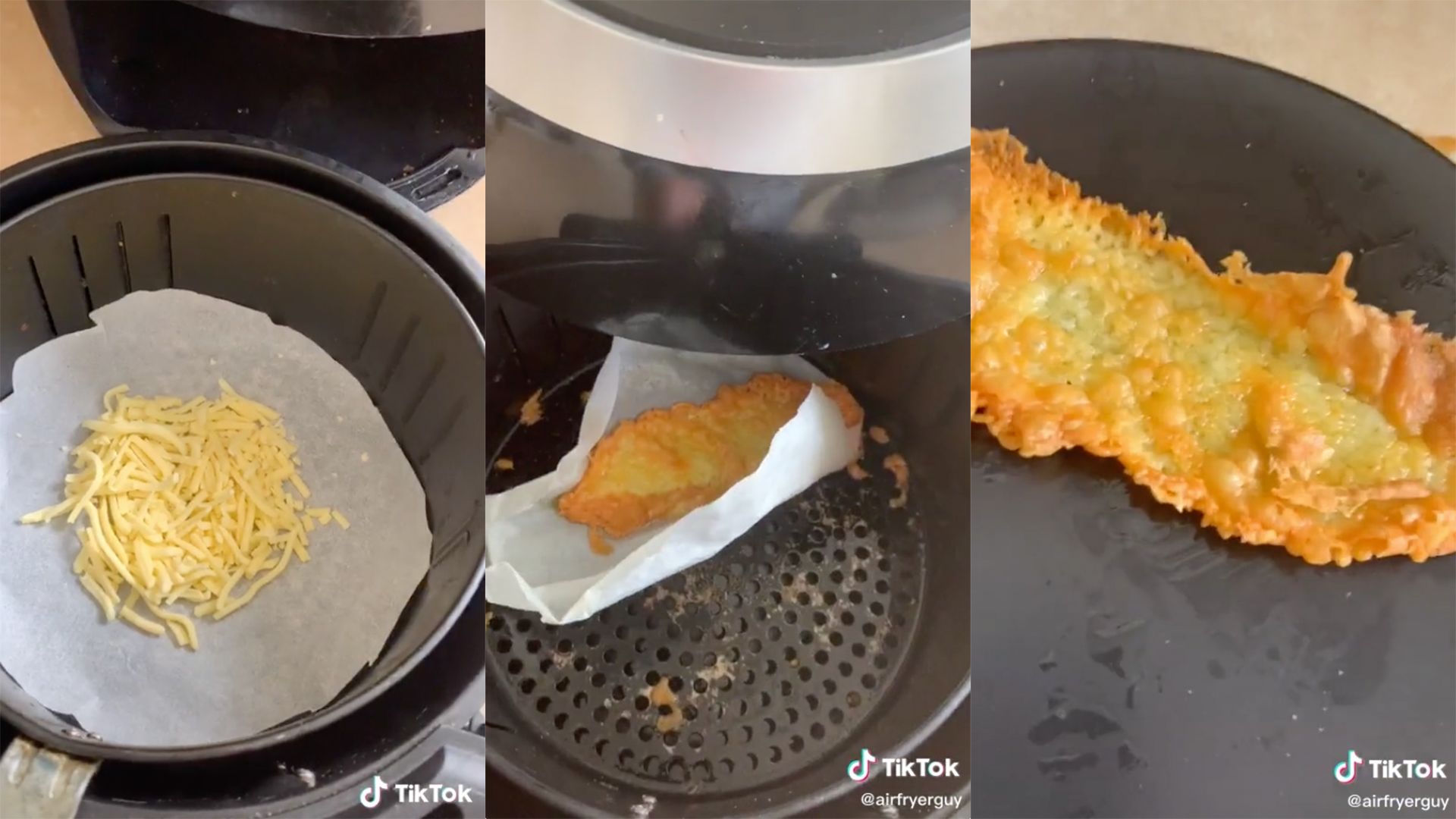 air fried cheese in process of being cooked