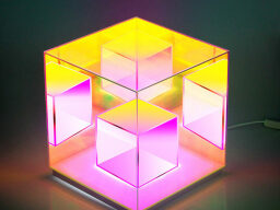 Pink and yellow cube lamp