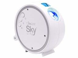White cylindrical projector with blue lights