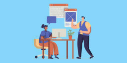 Cartoon of two people communicating