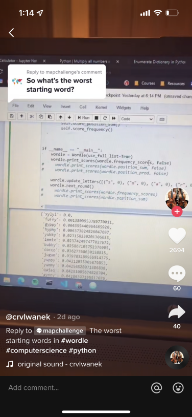 Screenshot of computer script featuring word "xylyl"