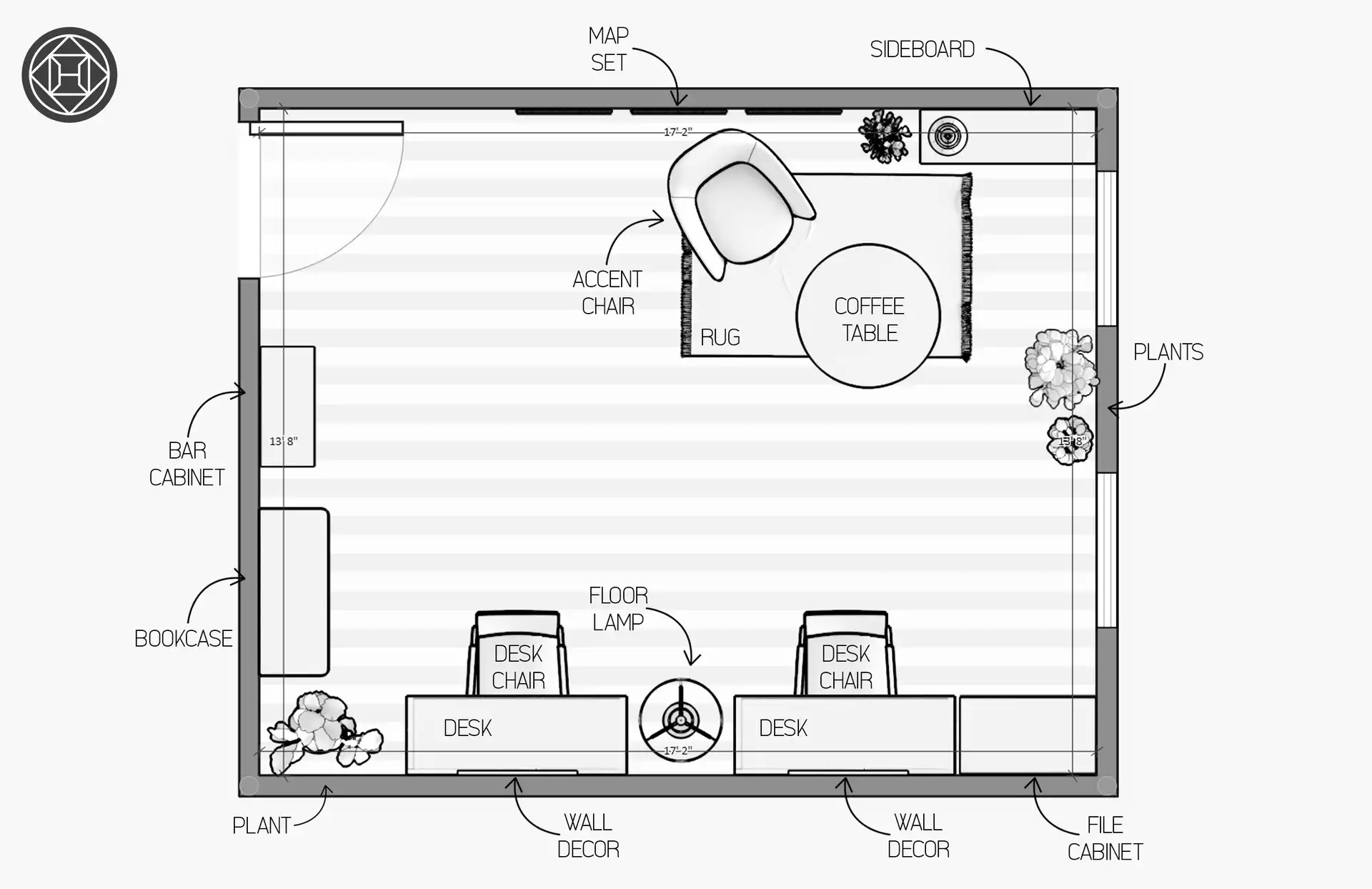 The layout included with Havenly's final design
