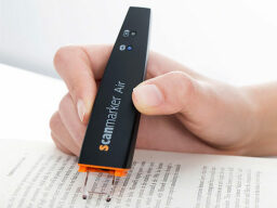 Person using the Scanmarker Air Digital Highlighter and Case Bundle.