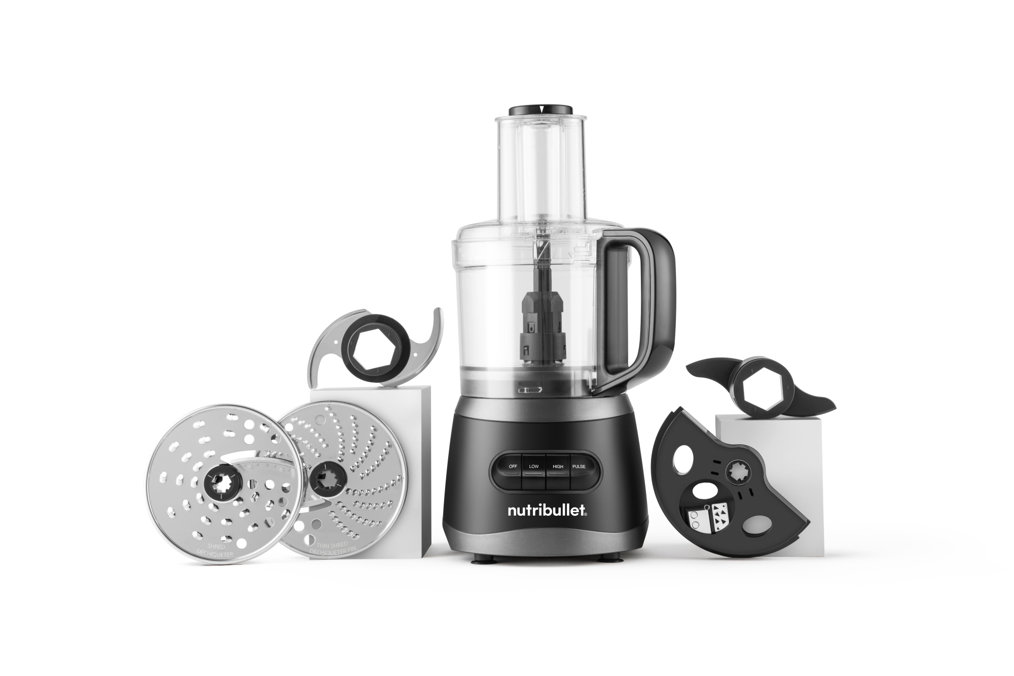 The Nutribullet food processor comes with tons of accessories.