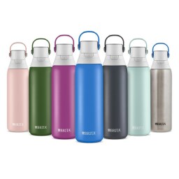 Line of Brita water bottles in several colors