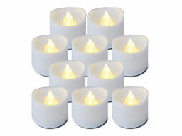 Tealights Flameless LED Flickering Candles (10 of 12) on a white background.