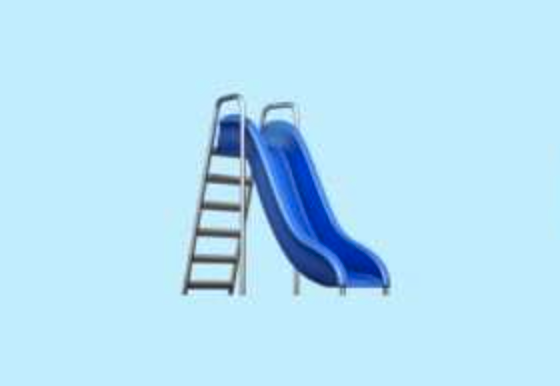 the dark blue slide emoji on a light blue background