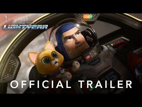 An animated astronaut and a robot cat in the cockpit of a spaceship.