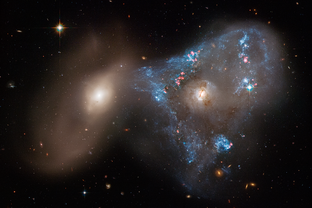 galaxies after they collided in space