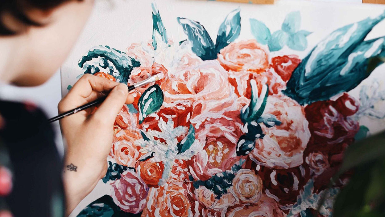 Painting flowers