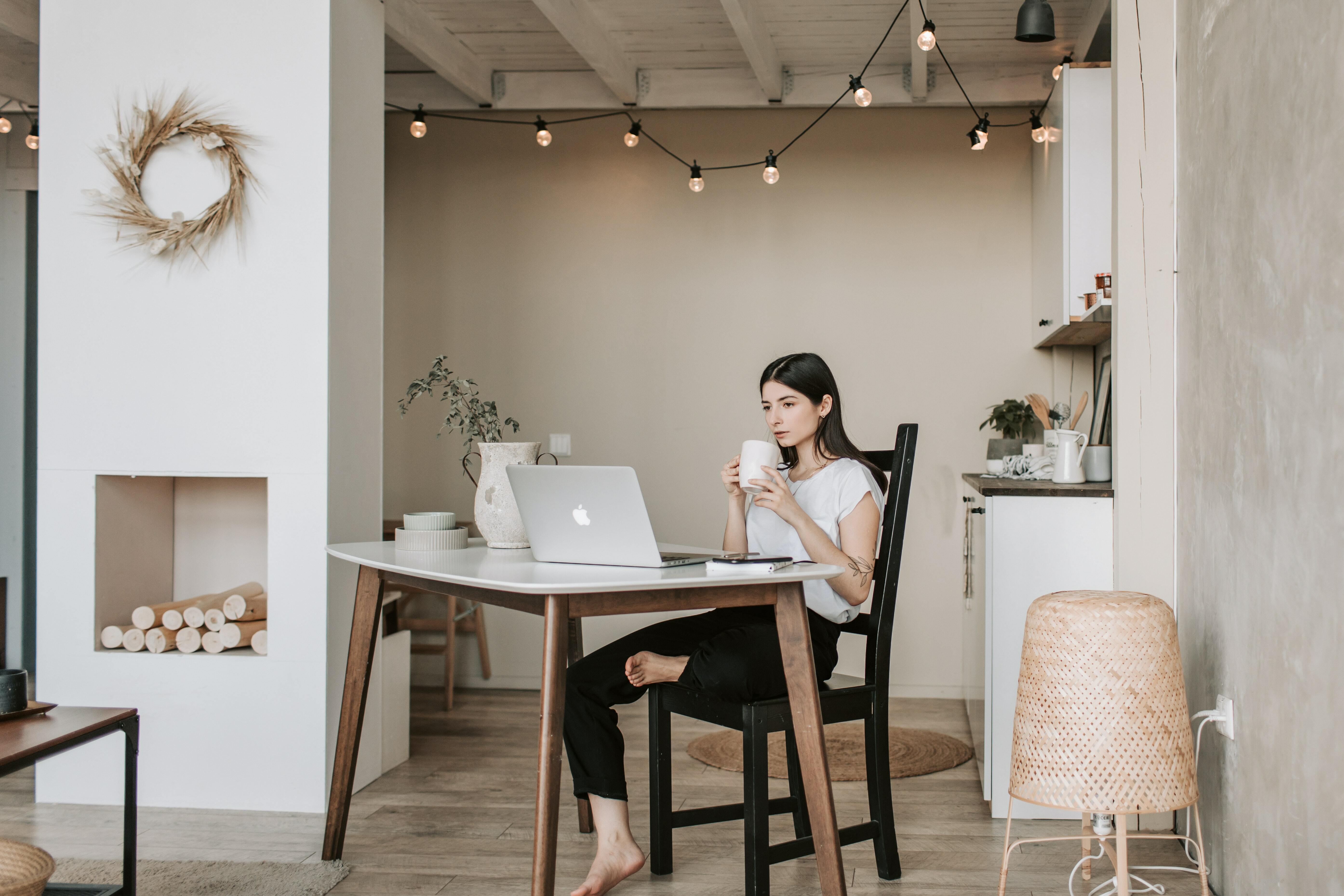 Girl watching laptop