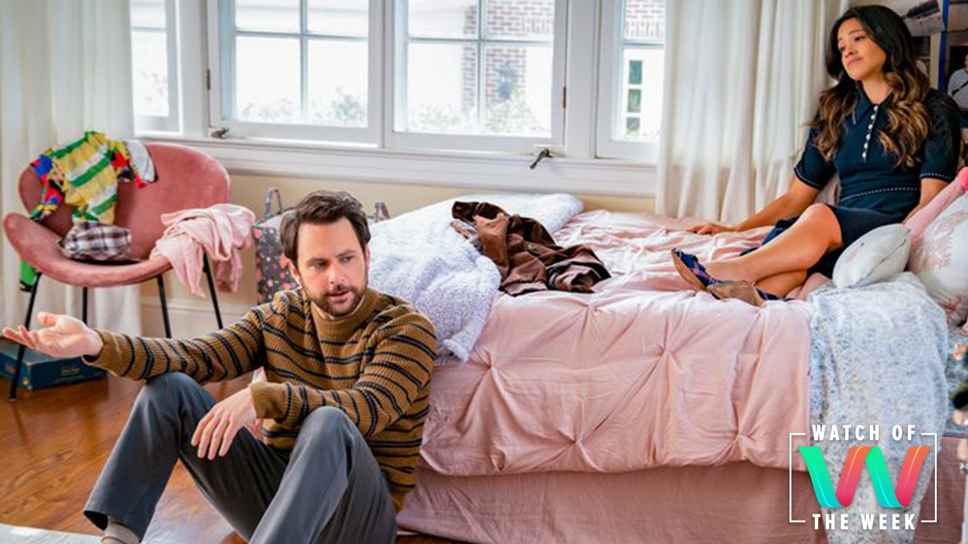 A man (Charlie Day as Peter in 