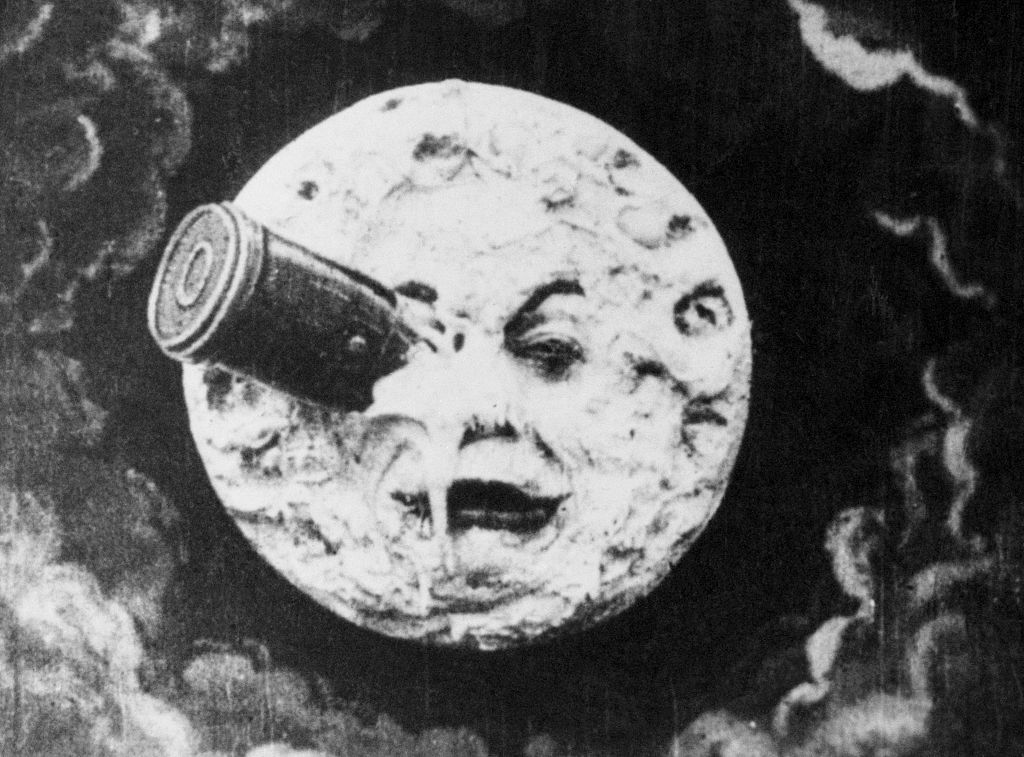Rocket crashing into moon