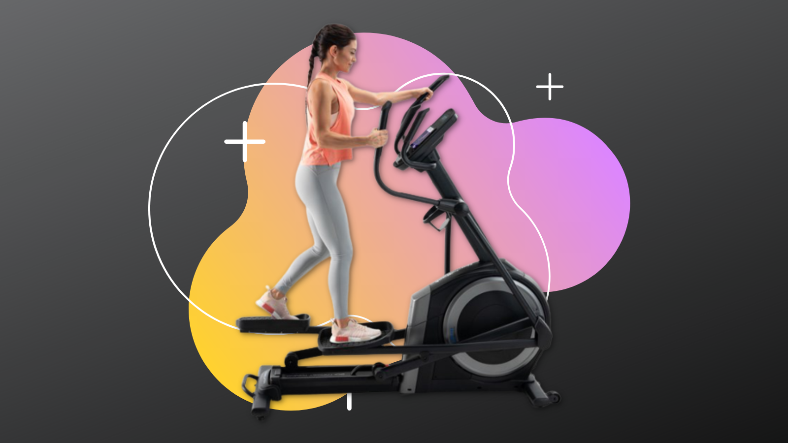 woman on nordictrack elliptical machine