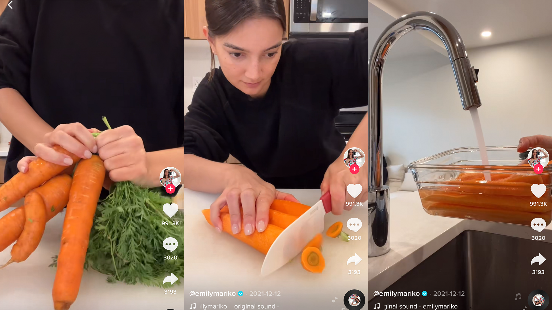 carrots being stored in water