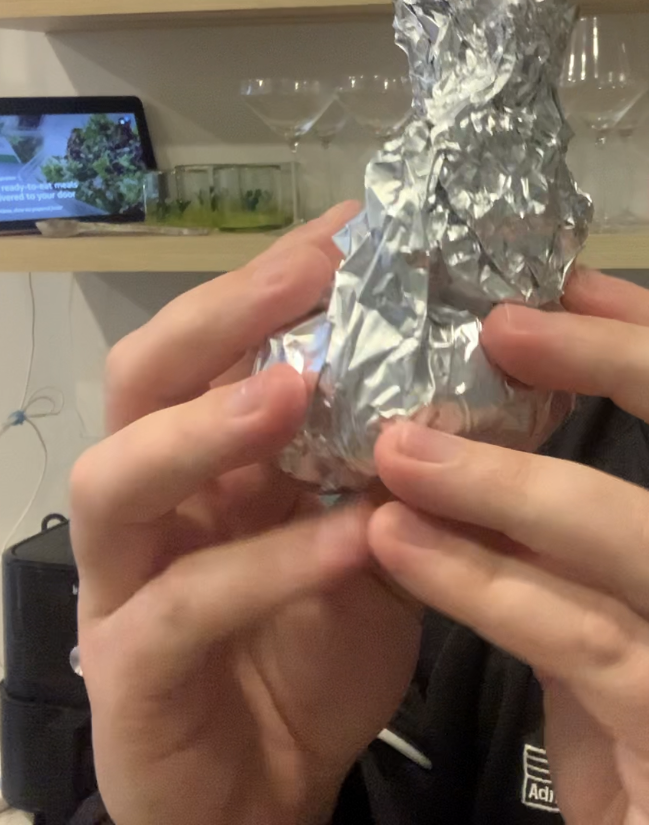 garlic wrapped in tin foil