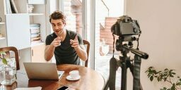 Man looking into camera