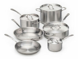 Set of silver pots and pans