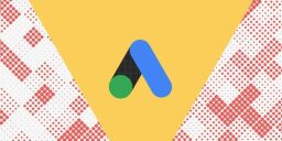 Google Ads logo on yellow and red background