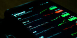 Stocks on phone screen