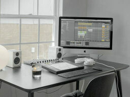Mac on table