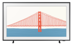 Samsung TV with bridge on screen