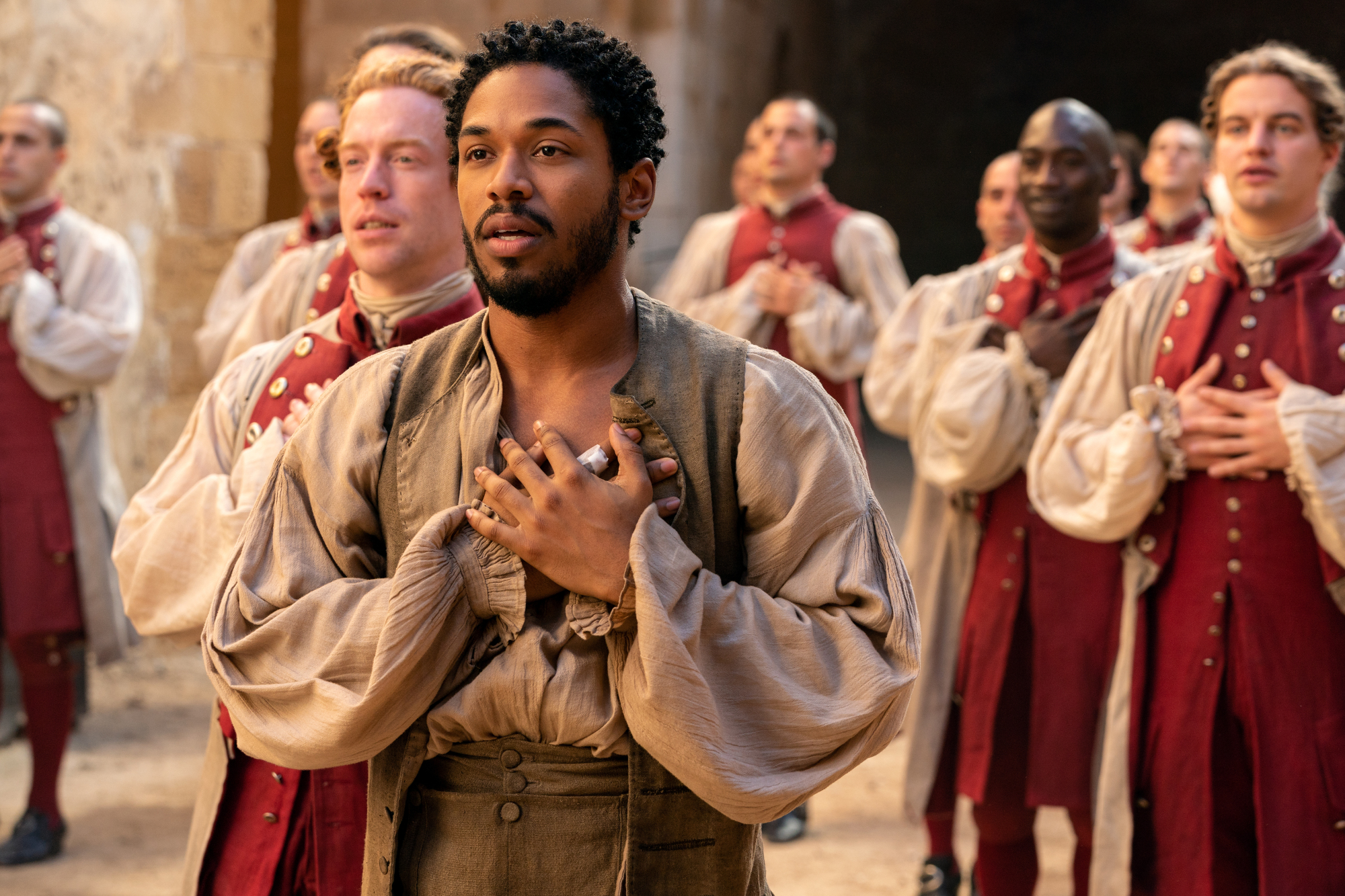 Kelvin Harrison Jr.  leads a dance number in "Cyrano." 