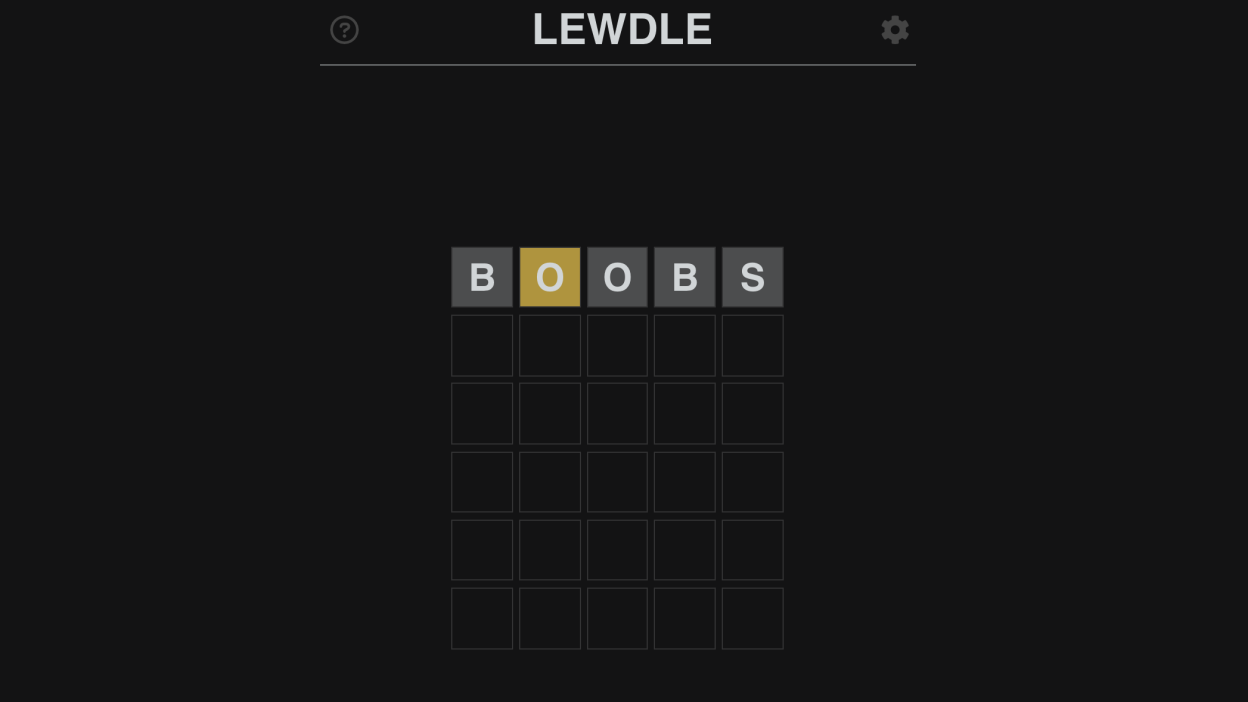 screenshot of lewdle board
