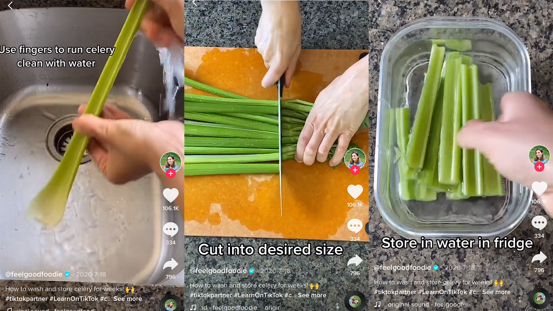 celery being stored in water