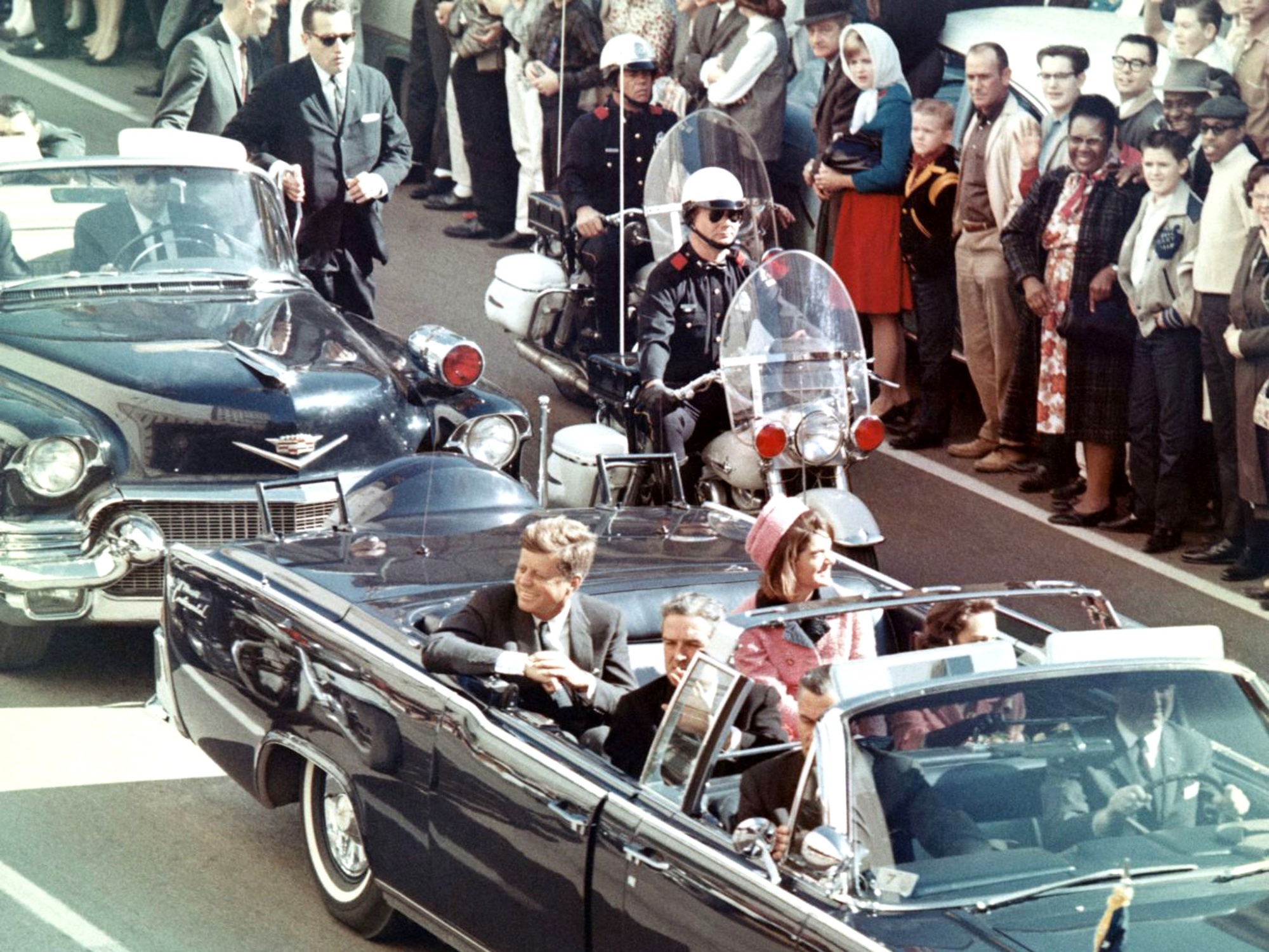 Image of JFK in parade shortly before he was assassinated 