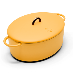Yellow oval dutch oven
