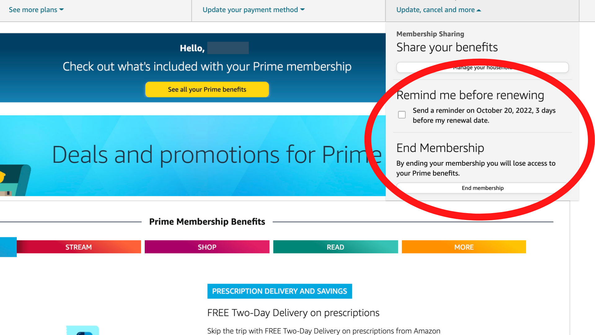 prime membership page