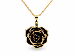 Black and gold rose necklace