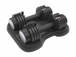 Black set of two dumbbells in case