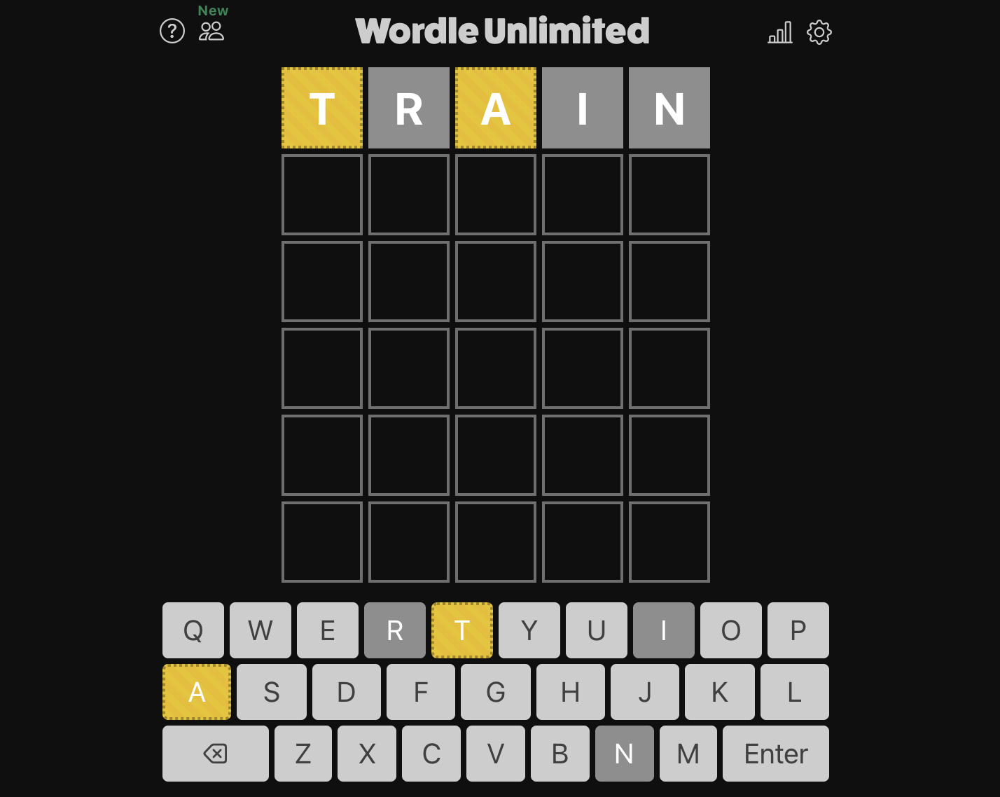 Screenshot of wordle unlimited