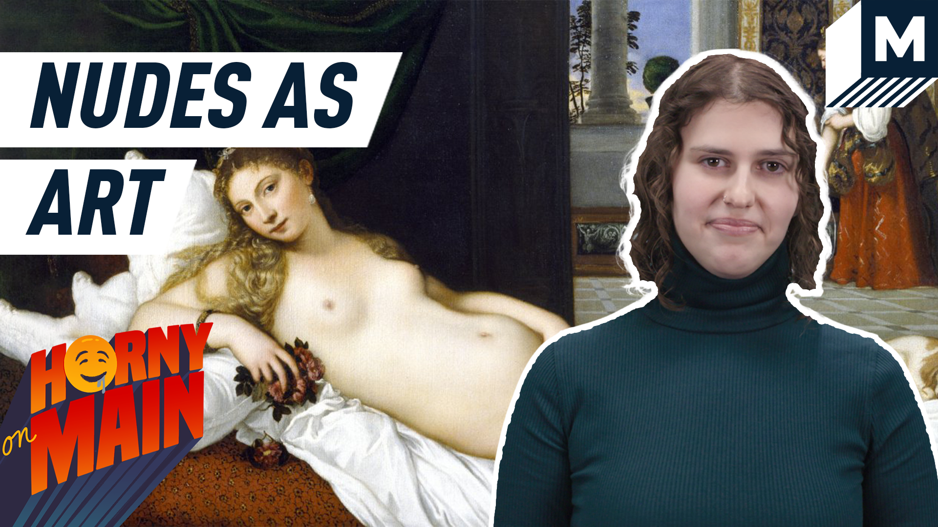 Mashable reporter in front of portrait with 