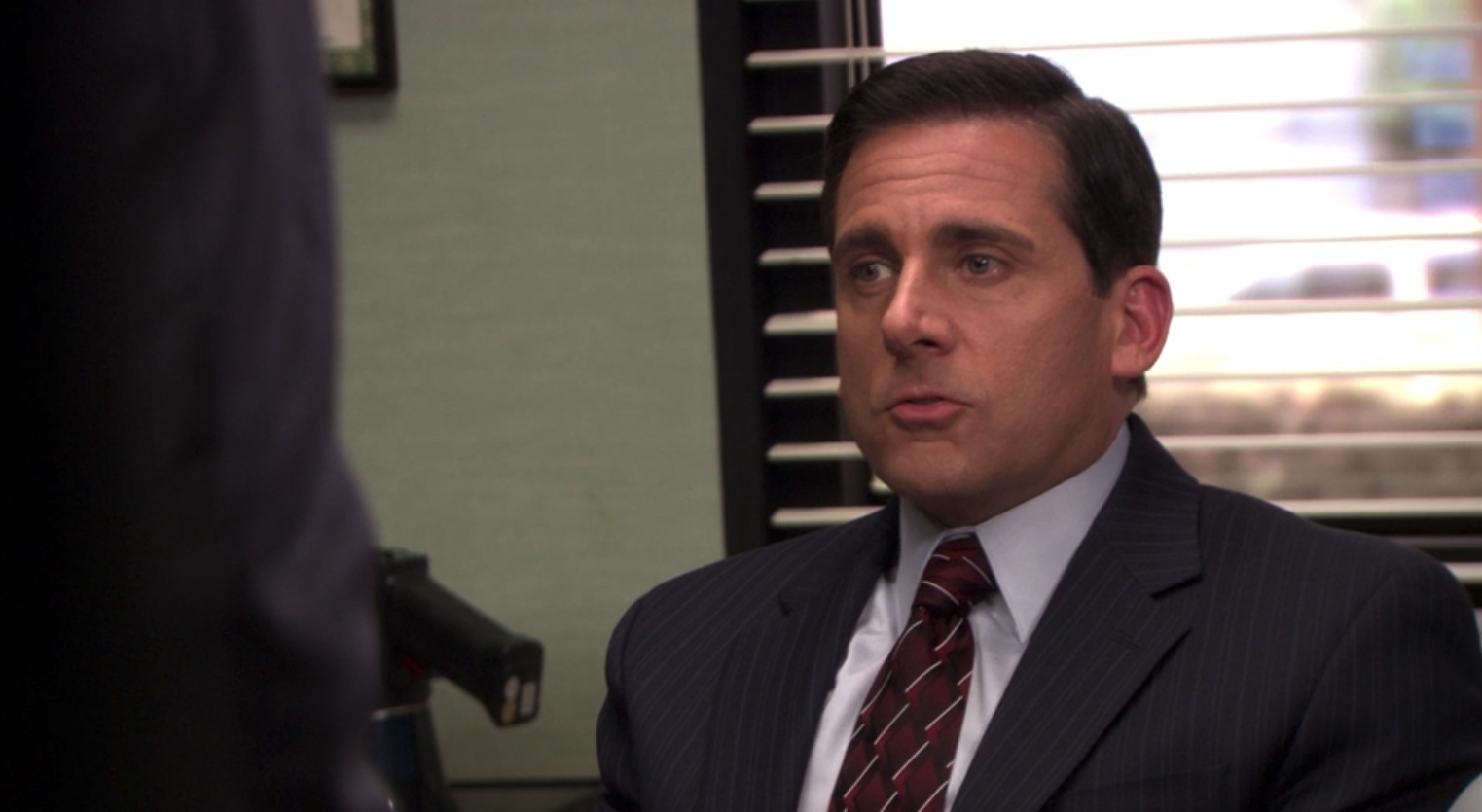 A man (Steve Carell as Michael Scott on 