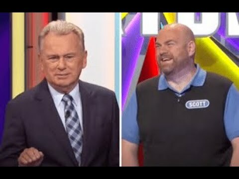 side by side of pat sajak and contestant