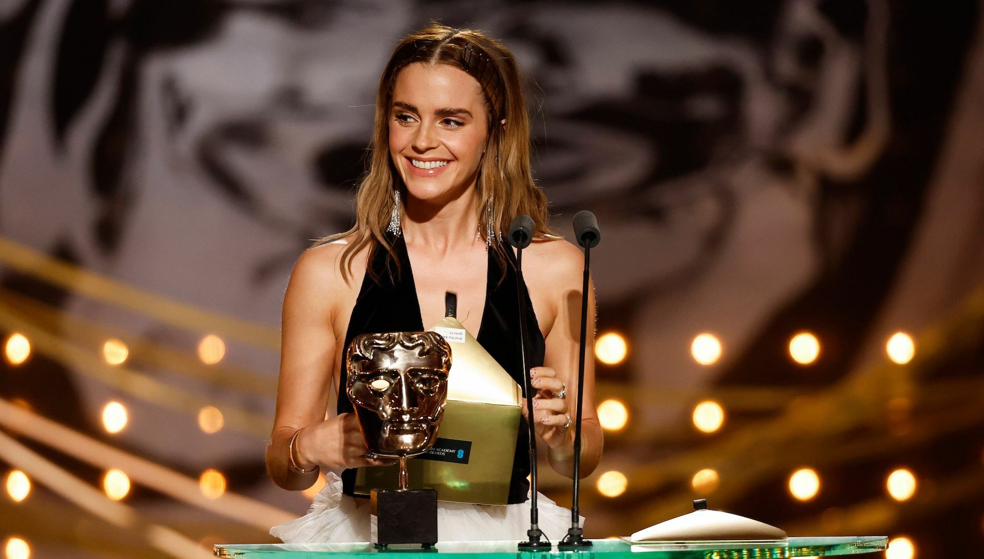 Emma Watson presents at the 75th EE British Academy Film Awards at the Royal Albert Hall, London.