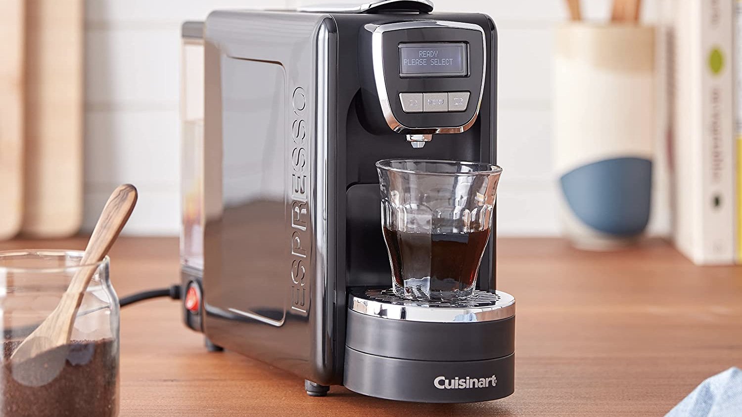 cuisinart espresso maker on a kitchen counter