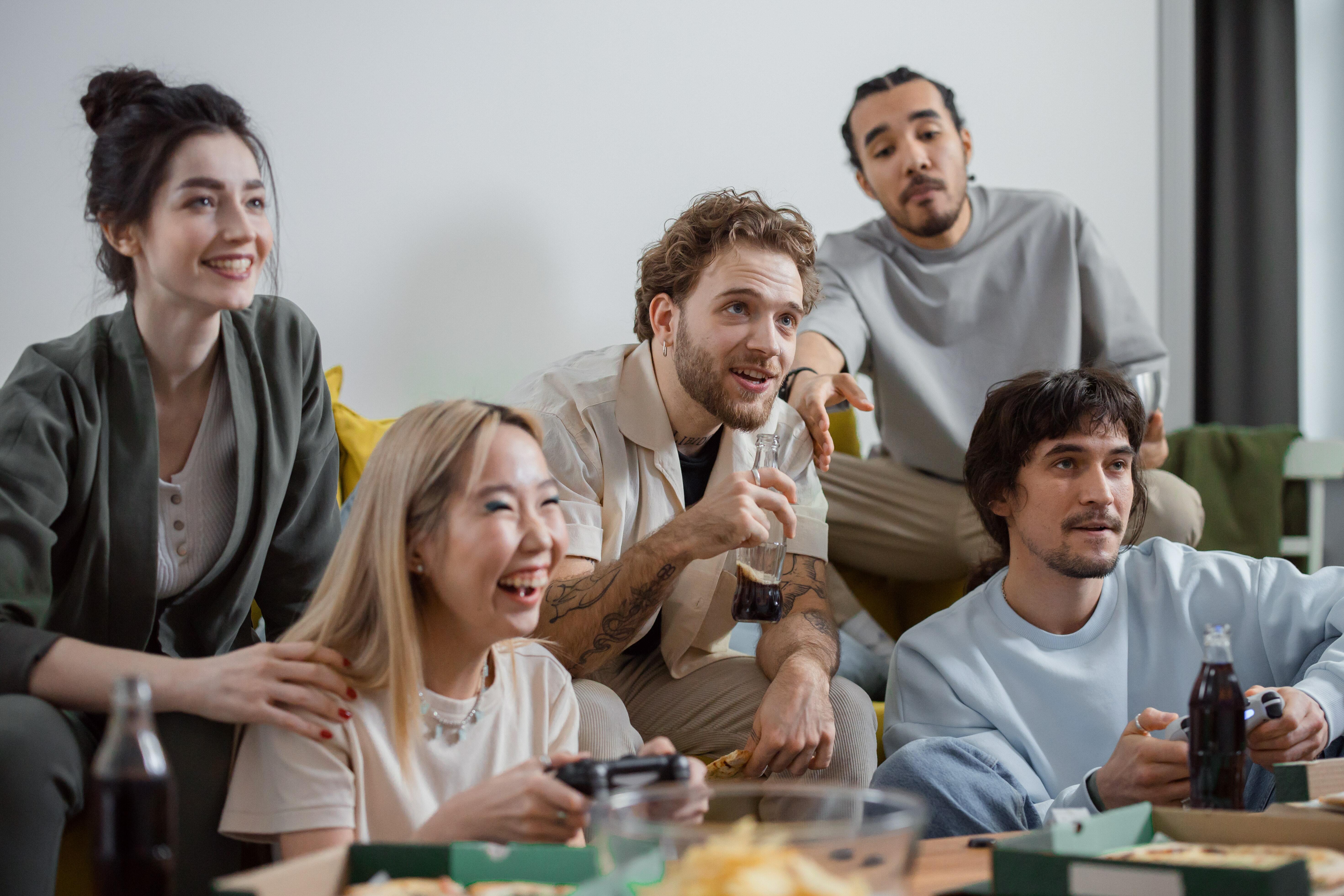 Group of friends gaming
