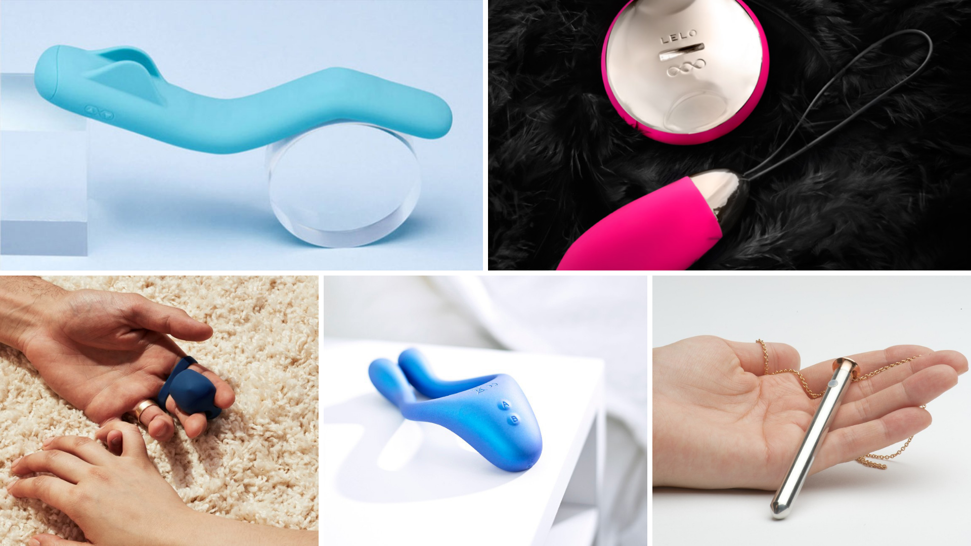 collage of couples sex toys