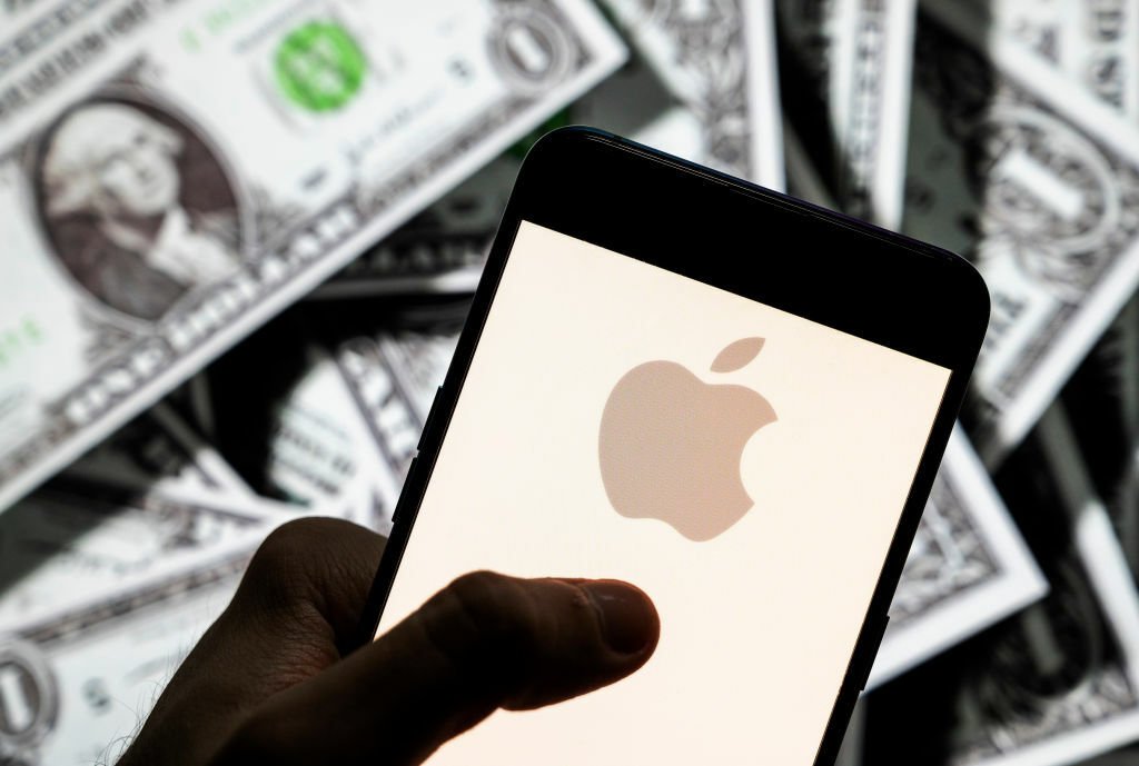 Apple logo and money